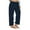 Navy, variant on Styesk Women's Pants Women's Solid Color Plus Size Wide Leg Straight Leg Casual Loose Drawstring With Pocket Jogging Pants