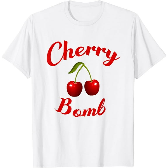 Cute Cherry Bomb Retro 70s 80sVintage Style Gift T-Shirt mens t shirt，black，women，funny，misfits，men，journey