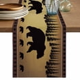 thumbnail image 2 of Bear Animal Silhouette Jungle Forest Table Runner 70 Inches Long,Kitchen Dining Tablerunners Retro Brown Gradient Linen Table Runners Dresser Scarves for Home Dinner Wedding Holiday Party Decor, 2 of 9