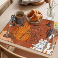 thumbnail image 3 of Western Cowboys Placemats Set of 6 Vintage Boho Abstract Cactus Orange Place Mats Indoor Wipeable Table Mats Washable Cloth Dining Table Placemats for Kitchen Holiday Party Home Decor 13x19 Inch, 3 of 9