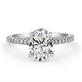 thumbnail image 5 of Pompeii 2 1/2Ct Oval Lab Grown Diamond Engagement Ring in 14k White or Yellow Gold, 5 of 6