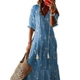thumbnail image 4 of FASHIONWT Women Boho V-Neck Collar with Tassel Ethnic Maxi Dress, 4 of 4