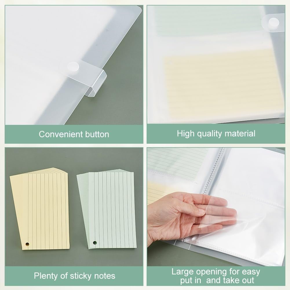 Plastic Storage Album Note Book with Rectangle Ruled Index Cards Mixed Color 233x181x25mm