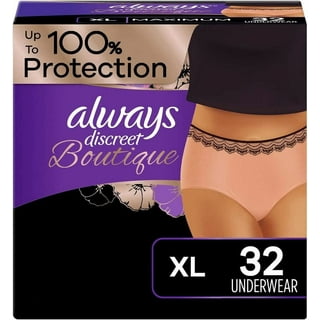 Always Discreet, Incontinence & Postpartum Underwear for Women, Maximum,  Large, 56 Count 