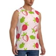thumbnail image 2 of Balery Hand Drawn Strawberry Men's Sleeveless Muscle Shirts Workout Tank Top, Moisture Wicking, Odor Protection-Large, 2 of 8