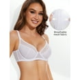 thumbnail image 3 of YANDW Minimizer Sheer Mesh Bras for Women Underwire Plunge Lifting Plus Size Bra, White 40C, 3 of 7