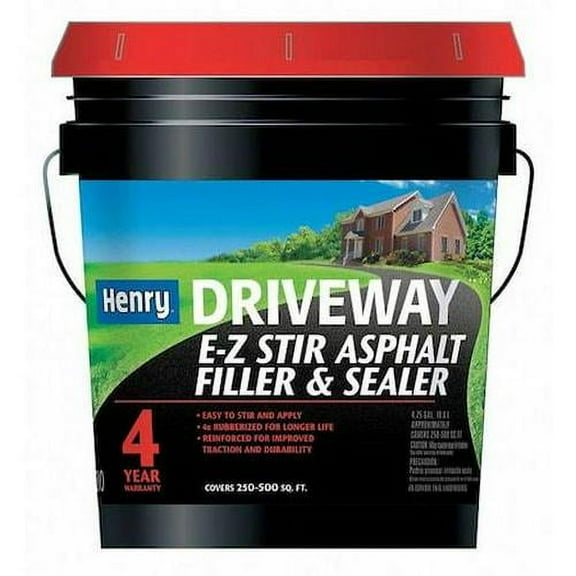 5 gal. Asphalt Filler and Sealer, Flat Finish, Black Brown, Water Base