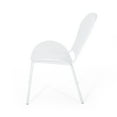thumbnail image 3 of Noble House Kreighton Modern Outdoor Iron Club Chair, Set of 2, Matte White, 3 of 8