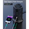 thumbnail image 4 of Protector contra sobretensiones Power Strip Tower NVEESHOX con 12 AC y 5 USB, 4 of 7