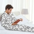 thumbnail image 6 of Balery Hand Drawn Turtle Pattern Pajama Sets for Men Long Sleeve 2 Piece Sleepwear Loungewear Sets Soft PJ's with Pockets Long Sleeve Comfy Pj Sets-Medium, 6 of 7