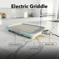 thumbnail image 4 of OVENTE Electric Griddle with 16 x 10 Inch Flat Non-Stick Cooking Surface, Adjustable Thermostat, Essential Indoor Grill for Instant Breakfast Pancakes Burgers Eggs, Blue GD1610LBL, 4 of 7