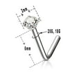 thumbnail image 2 of Luxe Modz L Shaped Nose Rings 18 Gauge(1mm) 20 Gauge(0.8mm) Surgical Steel Curved Nose Stud Screw L Bend CZ for Women Men, 2 of 8