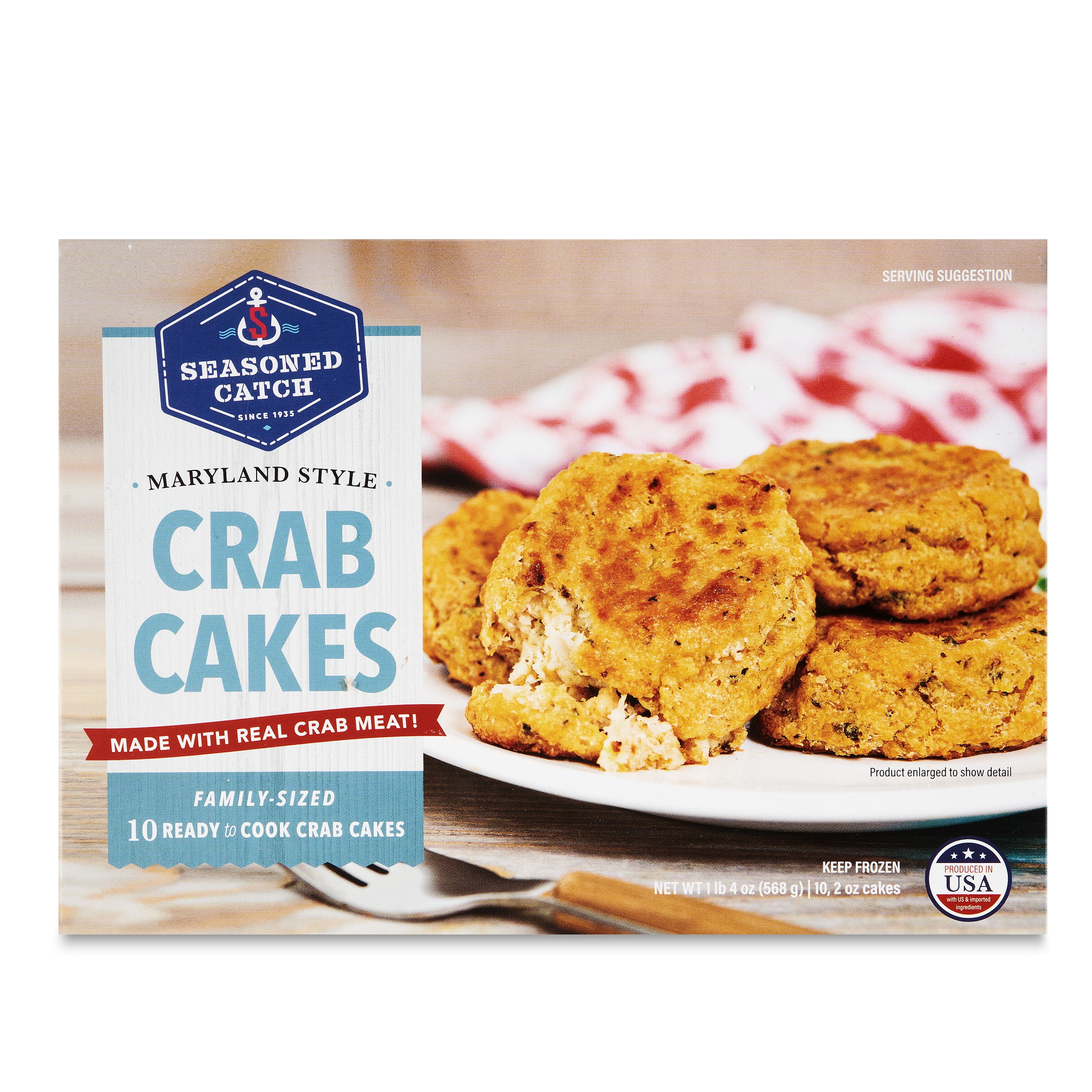 Seasoned Catch, Frozen Maryland Style Crab Cakes, 102oz Crab Cakes