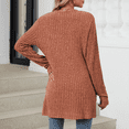 thumbnail image 2 of Women's Fall Vertical Stripes Cardigan Lightweight Soft Knit Casual Cardigan for Women Long Sleeve Fashion Button Down Duster Open Front Coat with Pockets, 2 of 6