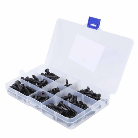 

90Pcs Tapping Screws Set Black Hex Socket Countersunk Head Hand Tools Hardware Accessories