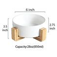 thumbnail image 5 of Ceramic Round Dog-Cat Bowl with Wood Stand, Food Water Elevated Dish for Pet,Bowl with Stand,Food Water B, 5 of 6
