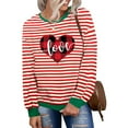 thumbnail image 5 of ICHUANYI Womens Striped Heart Print Oversized Sweatshirt Color Block Crew Neck Long Sleeve Casual Loose Pullover Top Sweatshirts, 5 of 6
