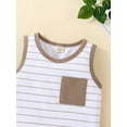 thumbnail image 4 of Bagilaanoe 2pcs Toddler Baby Boy Short Pants Set Stripe Sleeveless Tank Tops + Shorts 12M 18M 24M 3T 4T 5T Kids Casual Summer Outfits, 4 of 9
