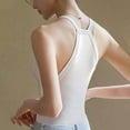 thumbnail image 4 of Uaswgudfs 2025 Women's Ribbed Knit Tank Tops Sleeveless Cami Racerback Halter Crewneck Shirts Movement Casual Blouse, 4 of 6