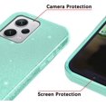 thumbnail image 3 of Compatible with Redmi Note 12 Pro 5G Case Cute Glitter Sparkly Shockproof Xiaomi Redmi Note 12 Pro 5G Phone Case for Women Girls TPU Slim 3 in 1 Protective Cases (Green), 3 of 14