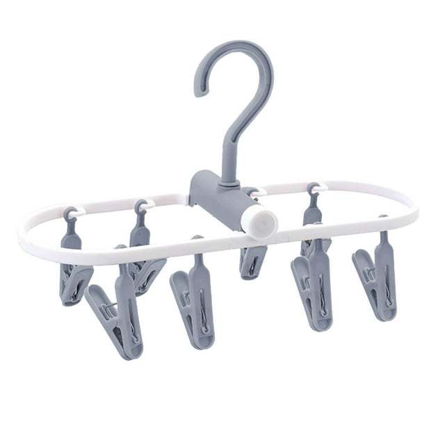 fheaev Portable Travel Collapsibles Clothes Hanger Home Use For Drying Socks Multi Functional Clip