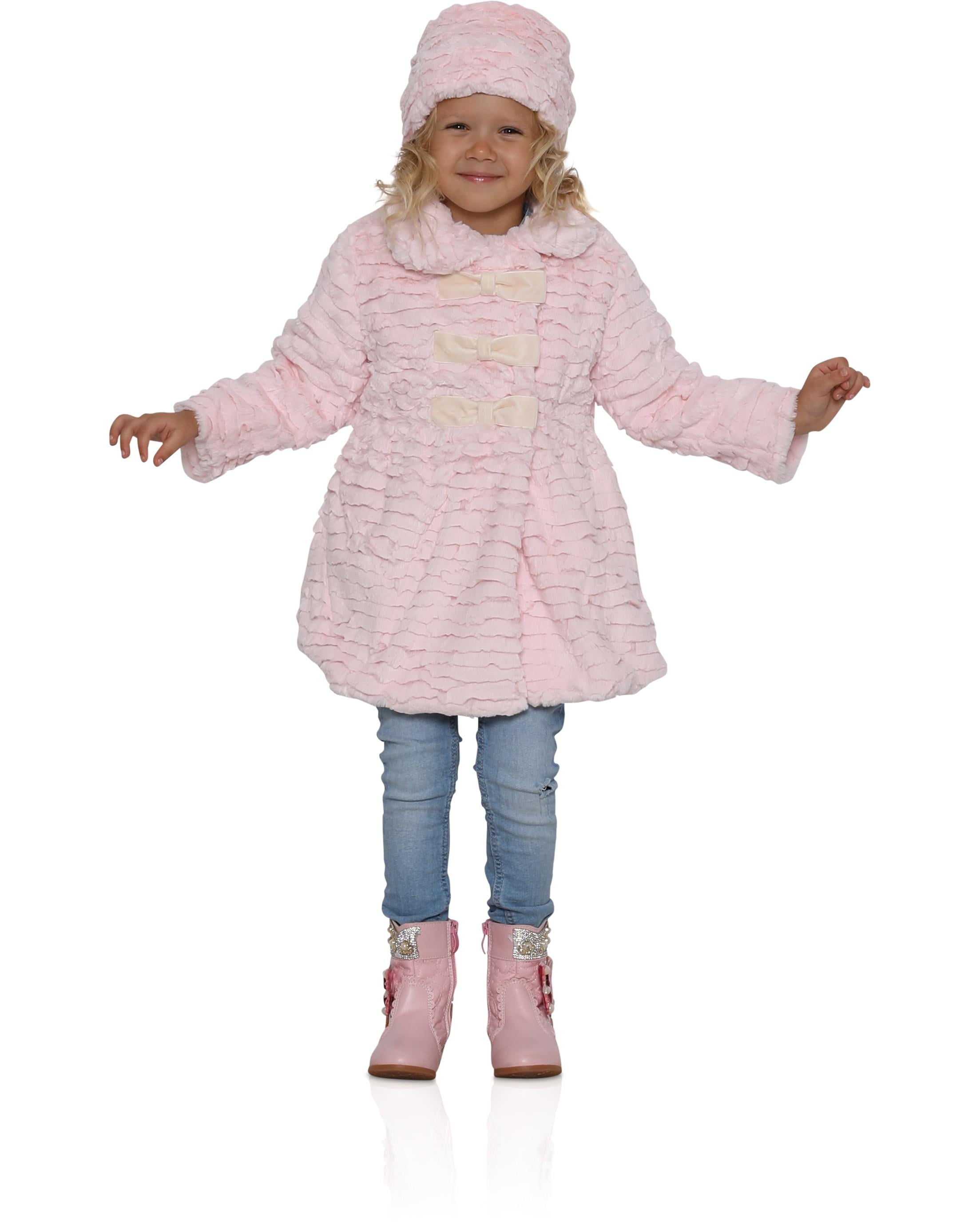 NEW AMERICAN WIDGEON Girl's Soft Plush FAUX FUR Coat Jacket Hot Pink 3T 
