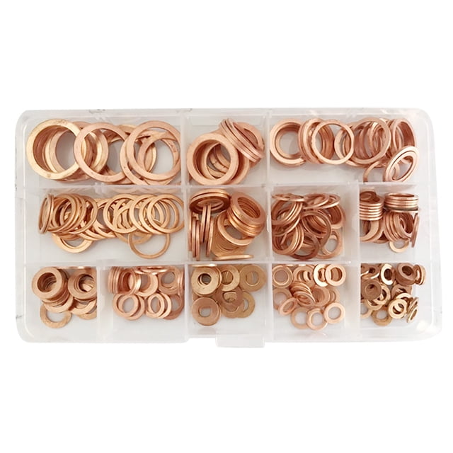 MasteelfCA 300PCS Copper Rings Assortment Sealing Rings Copper Washers Size M5 to M20