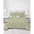 thumbnail image 3 of Green Floral Twin Size Down Alternative Comforter, Lightweight Comforter Quilt Bedding Set with Pillow Shams Vintage Rustic Botanical Spring All Seasons Bed Comforter Duvet Insert 68"x86", 3 of 7