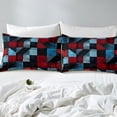 thumbnail image 5 of Red Black Blue Bed Sheets Set Queen Size,Geometric Abstract Aesthetic Bedding Set Adults Room Decor,Retro Grunge Colorful Sheets Geometry Fitted Sheet Set 4Pcs, 5 of 7