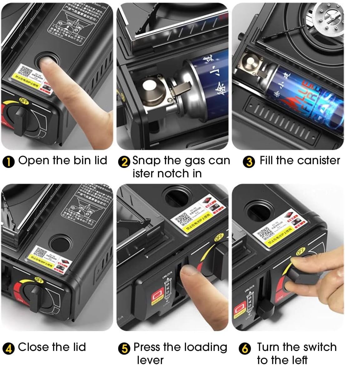 QINGXI Portable Butane and Propane Camping Stove with Carrying Case, Precise Heat Control - Camping & Tailgating and Outdoor Cooking