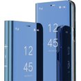 thumbnail image 1 of (blue)Kickstand Mirror Case for Samsung Galaxy A55, Leather Flip Shockproof Cover Slim All Inclusive Protective Case for Galaxy A55, 1 of 5