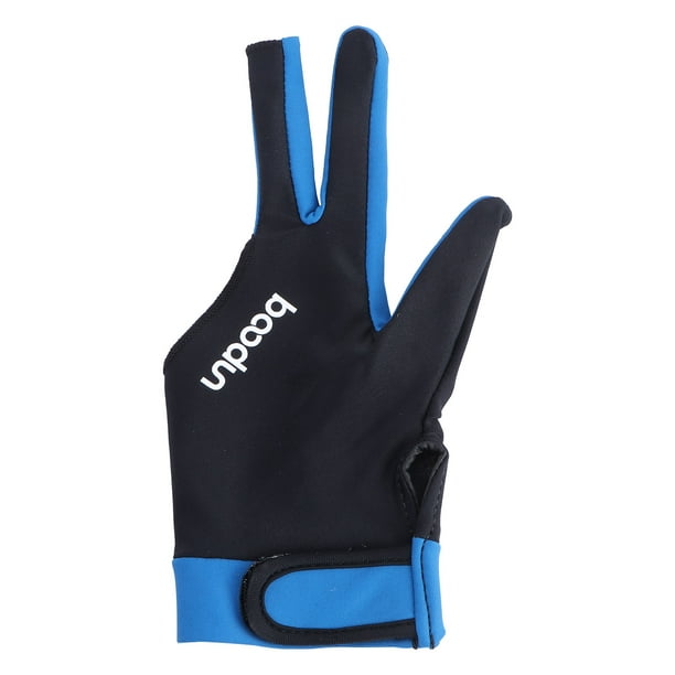 Guantes de tres dedos para tenis de mesa, billar, abiertos, transpirables, para hombre y mujer (azul cielo, talla M)