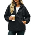 thumbnail image 3 of gbyLJF Womens Windbreaker Jacket Quarter Zip Hooded Pullover Waterproof Rain Jackets for Outdoor Hiking Running, 3 of 9