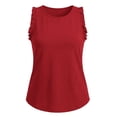 thumbnail image 3 of Hngshg Camisoles Grande Taille pour Femmes à Volants Sans Manches Amples Décontractées Col Rond T-Shirts Classiques Été Vacances Sortie Tee, 3 of 9