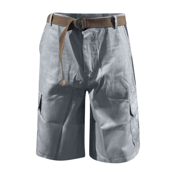 Pantalones de Trabajo de Tamaño Mayor Pantalones Cortos de Algodón Deportivos Sueltos, Pantalones Casuales de Cinco Cuartos con Múltiples Bolsillos