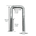 thumbnail image 3 of 1 TRAILER STEEL U-BOLTS 2 1/16" SQUARE AXLE SPRING M14 U-BOLT 9/16" X 4 ¾” 1000303, 3 of 3