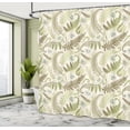 thumbnail image 5 of Ambesonne Botany Shower Curtain, Curlicue Fern Leaves Art, 69"Wx70"L, Eggshell and Dark Tan, 5 of 5