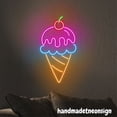 thumbnail image 2 of Handmadetneonsign Ice Cream Neon Sign, Ice Cream Cone Wall Art Light, Ice Cream Store Wall Decor 039199, 2 of 5