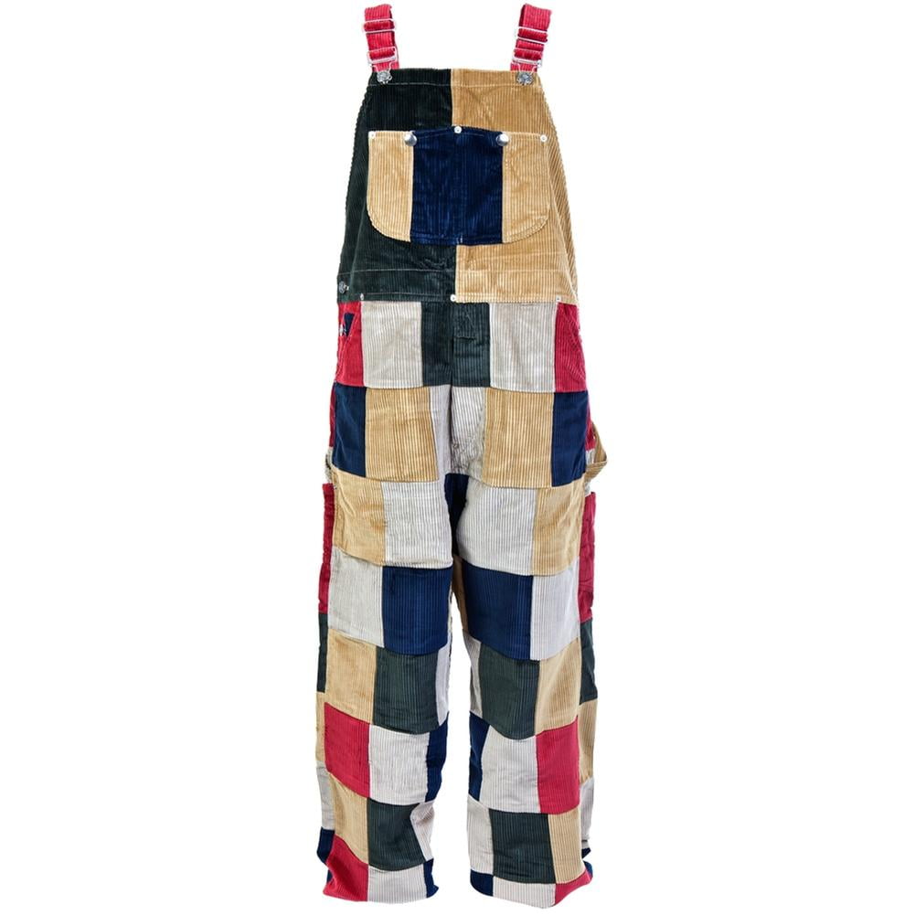 multi colored overalls
