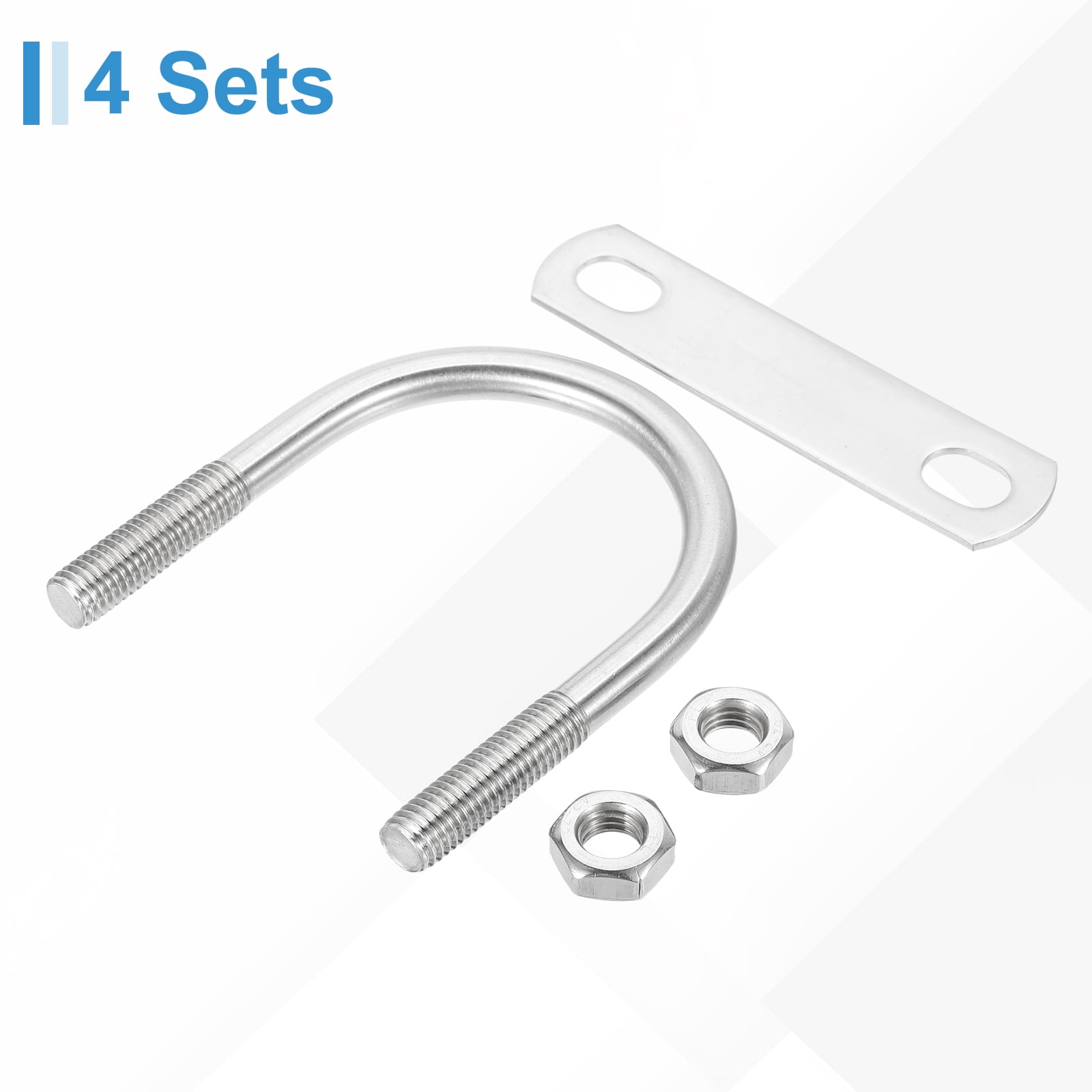 4 Sets M10 Round U-Bolts 36mm Inner Width 95mm Length U-Clamp Bolt