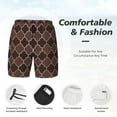 thumbnail image 3 of KLL Brown Gold Grid for Mens Swim Trunks Quick Dry Swim Shorts with Built-in Compression Liner Funny Swimwear Bathing Suits-XX-Large, 3 of 6