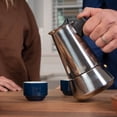thumbnail image 4 of Cafetera espresso de acero inoxidable para estufa, 300 ml, 6 tazas, plateada, 4 of 8