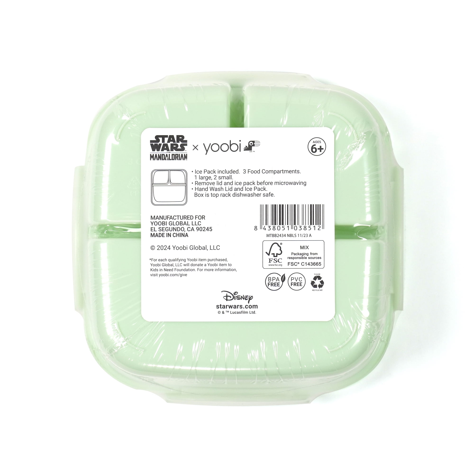 Yoobi X Star Wars Grogu Bento Box 2-Pack – Leakproof Lunch Container