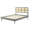 thumbnail image 3 of Platform Bed Frame, Queen Size, Wood, Grey Gray, Modern Contemporary Urban Design, Bedroom Master Guest Suite, 3 of 9
