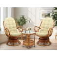 thumbnail image 6 of Java swivel rocking lounge chair natural handmade rattan wicker with cream cushions, colonial, 6 of 6