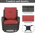 thumbnail image 4 of POCASSY Outdoor Wicker Rattan Swivel Rocking Patio Club Accent Chairs with Cushions, 4 of 8