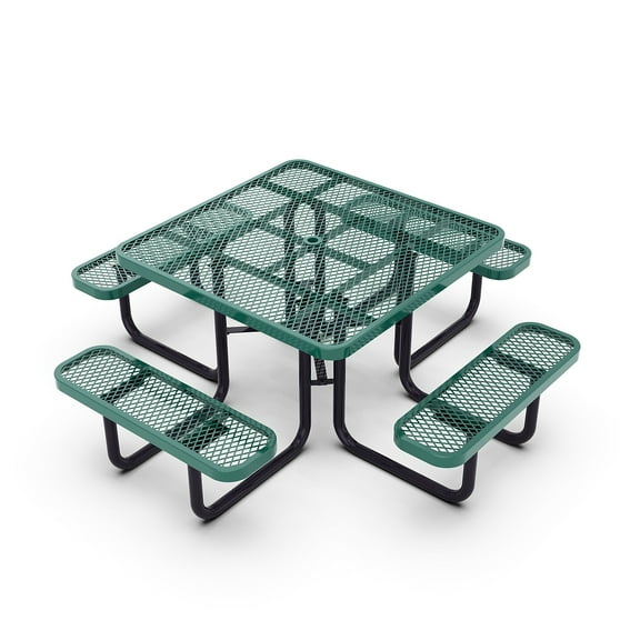Flash Furniture Creekside Square Outdoor Picnic Table with Mesh Top and Seats Green (SLFEMS46GN)
