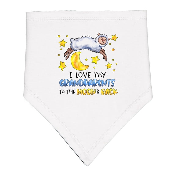 Inktastic I Love My Grandparents to the Moon and Back Cute Sheep Baby Bandana Bib
