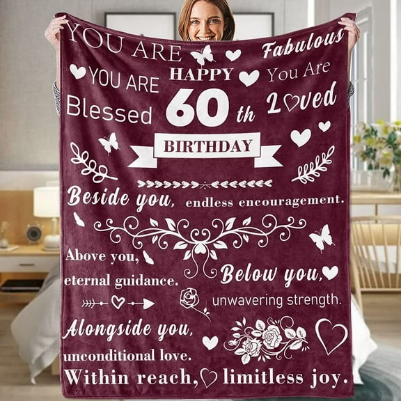 LHSHID 60th Birthday Gifts for Men 60th Birthday Gifts for Him 60 Year Old Birthday Gifts for Men 60th Blanket 60th Birthday Decorations for Men Gift for 60th Birthday Men 30"x40"