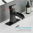 thumbnail image 3 of JERFIT Oil Rubbed Bronze Single Hole Bathroom Faucet with Waterfall Spout, Pop-Up Drain & Deck Plate for Vanity Sink, 3 of 6
